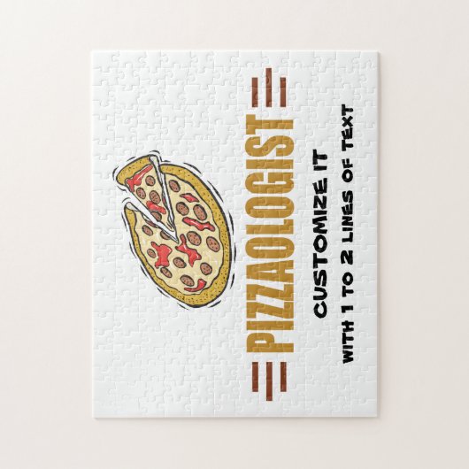 Personaliseer het! Funny Pizza Love Pizzaoloog Legpuzzel (Verticaal)