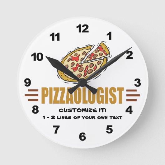 Personaliseer het! Funny Pizza Love Pizzaoloog Ronde Klok (Voorkant)