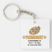 Personaliseer het! Funny Pizza Love Pizzaoloog Sleutelhanger (voorkant)