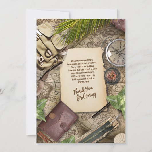 Personaliseer het Grote Afstuderen van het Avontur Kaart (Achterkant)