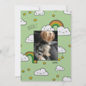 Personaliseer het! Happy Green Rainbow & Stars Kaart (Achterkant)