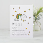 Personaliseer het! Happy Green Rainbow & Stars Kaart (Staand voorkant)