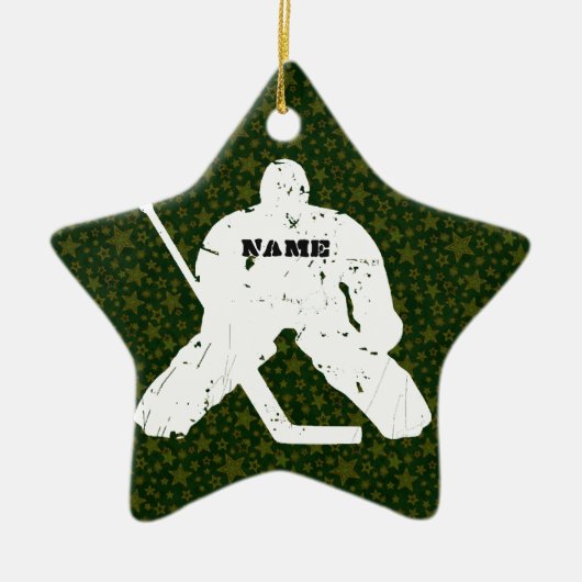 Personaliseer het, Hockey Goalie Keramisch Ornament (Voorkant)