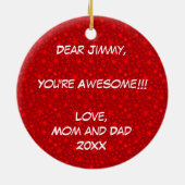 Personaliseer het, Hockey Keramisch Ornament (Achterkant)