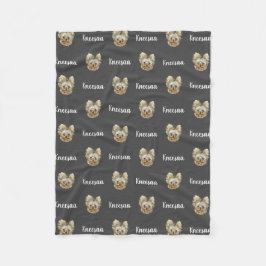 Personaliseer het! HOUTSKOOL Huisdier Foto En Naam Fleece Deken