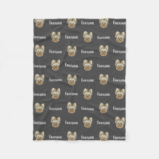 Personaliseer het! HOUTSKOOL Huisdier Foto En Naam Fleece Deken