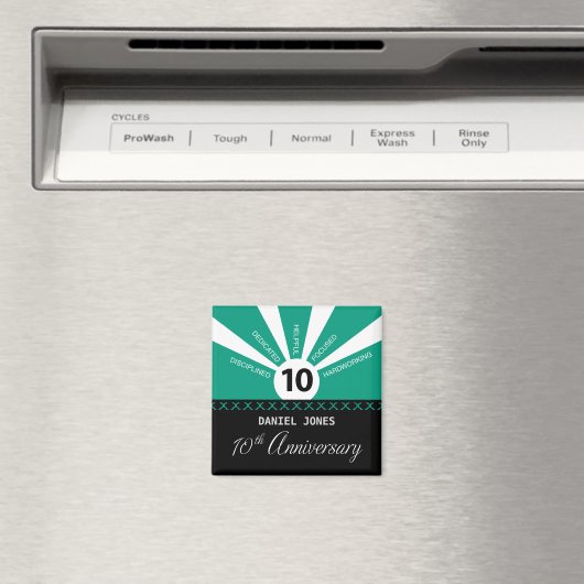 Personaliseer, het Jubileum van de 10e Jaar Werkne Magneet (Insitu (Vaatwasser))