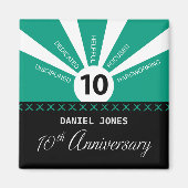 Personaliseer, het Jubileum van de 10e Jaar Werkne Magneet (Voorkant)