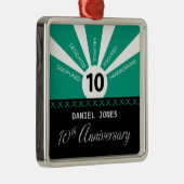 Personaliseer, het Jubileum van de 10e Jaar Werkne Metalen Ornament (Rechts)