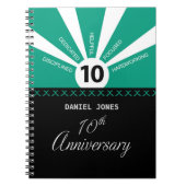 Personaliseer, het Jubileum van de 10e Jaar Werkne Notitieboek (Voorkant)