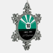 Personaliseer, het Jubileum van de 10e Jaar Werkne Tin Sneeuwvlok Ornament (Links)