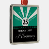 Personaliseer het Jubileum van de werknemer van 25 Metalen Ornament (Rechts)