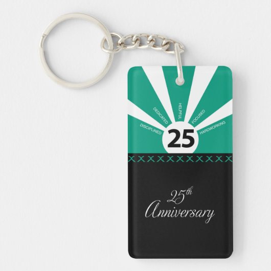 Personaliseer het Jubileum van de werknemer van 25 Sleutelhanger (Voorkant)