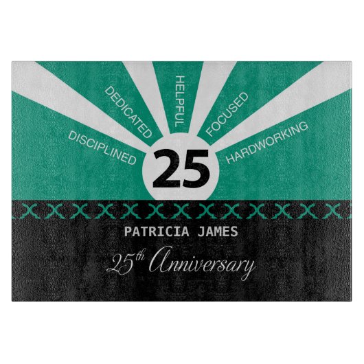 Personaliseer het Jubileum van de werknemer van 25 Snijplank (Voorkant)