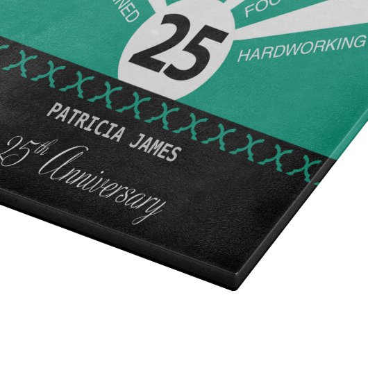 Personaliseer het Jubileum van de werknemer van 25 Snijplank (Hoek)