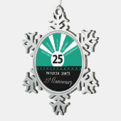 Personaliseer het Jubileum van de werknemer van 25 Tin Sneeuwvlok Ornament (Rechts)