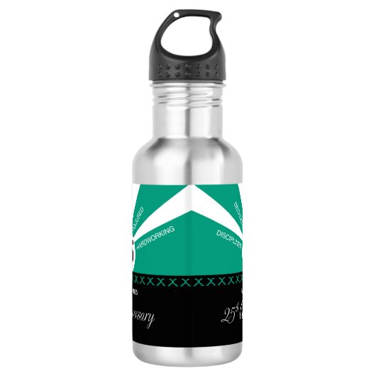 Personaliseer het Jubileum van de werknemer van 25 Waterfles (Voorkant)
