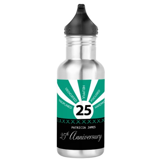 Personaliseer het Jubileum van de werknemer van 25 Waterfles (Rechts)