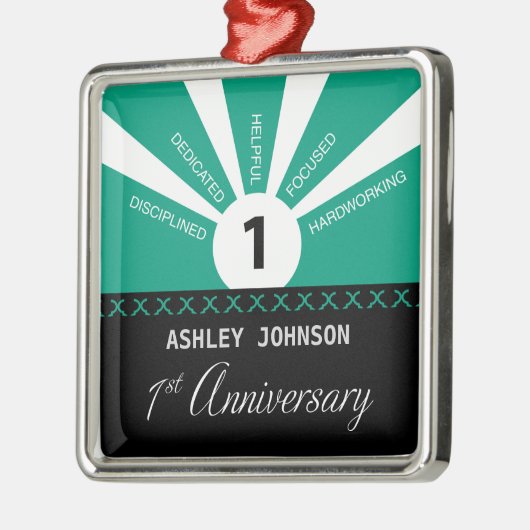 Personaliseer, het Jubileum van de werknemer van h Metalen Ornament (Links)