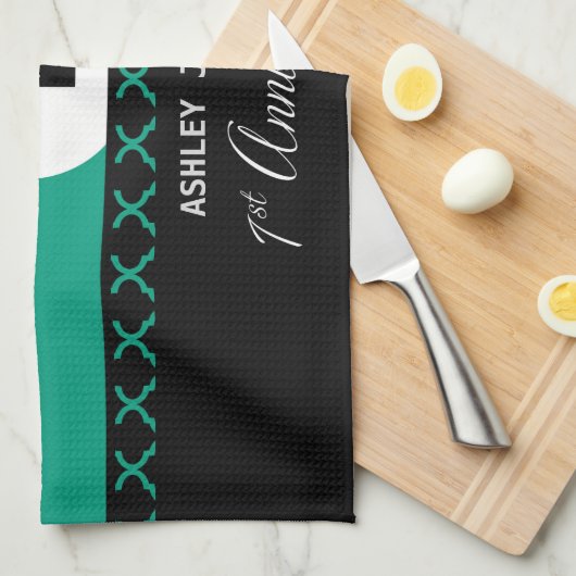 Personaliseer, het Jubileum van de werknemer van h Theedoek (Quarter Fold)