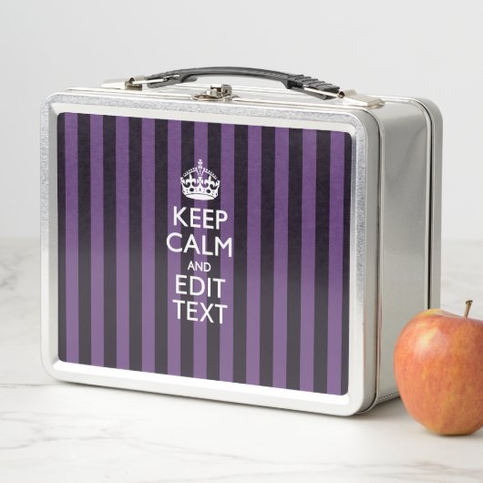 Personaliseer het Keep Calm Jouw tekst Paarse Stri (In situ)