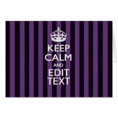 Personaliseer het Keep Calm Jouw tekst Paarse Stri (Voorkant Horizontaal)