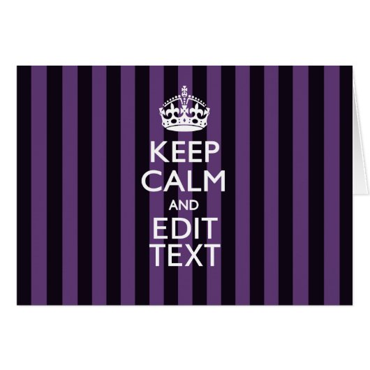 Personaliseer het Keep Calm Jouw tekst Paarse Stri (Voorkant Horizontaal)