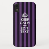 Personaliseer het Keep Calm Jouw tekst Paarse Stri Case-Mate iPhone Case (Achterkant)