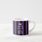 Personaliseer het Keep Calm Jouw tekst Paarse Stri Espresso Kop (Rechts)