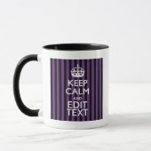Personaliseer het Keep Calm Jouw tekst Paarse Stri Mok (Links)