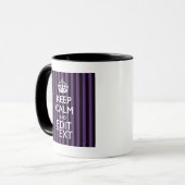 Personaliseer het Keep Calm Jouw tekst Paarse Stri Mok (Voorkant links)