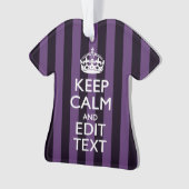 Personaliseer het Keep Calm Jouw tekst Paarse Stri Ornament (voorkant)