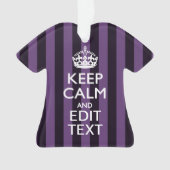 Personaliseer het Keep Calm Jouw tekst Paarse Stri Ornament (voorkant)