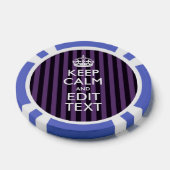 Personaliseer het Keep Calm Jouw tekst Paarse Stri Poker Chips (Enkel)