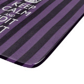 Personaliseer het Keep Calm Jouw tekst Paarse Stri Snijplank (Hoek)