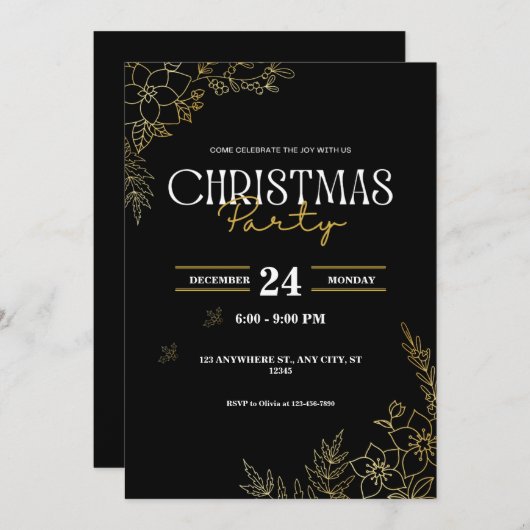 Personaliseer het kerstfeest kaart (Voorkant / Achterkant)