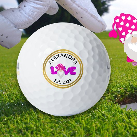 Personaliseer het liefdesbrood met het Paarse hart Golfballen