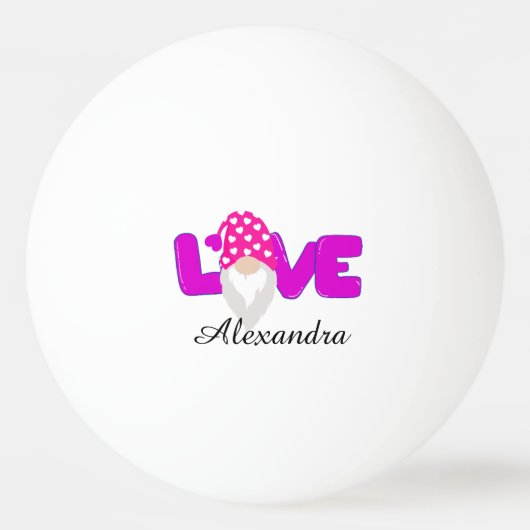 Personaliseer het liefdesbrood met het Paarse hart Pingpongbal (Voorkant)