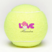 Personaliseer het liefdesbrood met het Paarse hart Tennisballen (Voorkant)