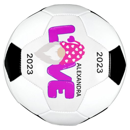 Personaliseer het liefdesbrood met het Paarse hart Voetbal (Gedraaid)