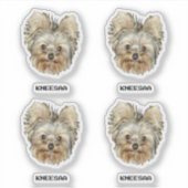 Personaliseer het! Multi-huisdier hoofdfoto & naam Sticker (Voorkant)