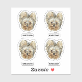 Personaliseer het! Multi-huisdier hoofdfoto & naam Sticker