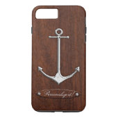 Personaliseer het! Nautisch mahogany Anchor Steel Case-Mate iPhone Case (Achterkant)