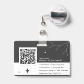 Personaliseer het personeels-ID met foto en QR-cod Badge (Achterkant met uittrekbare clip)