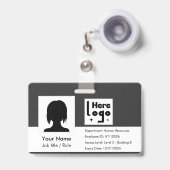 Personaliseer het personeels-ID met foto en QR-cod Badge (Voorzijde met uittrekbare clip)
