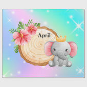 Personaliseer het poster van de Naam Elephant! Cadeaupapier (Vlak)