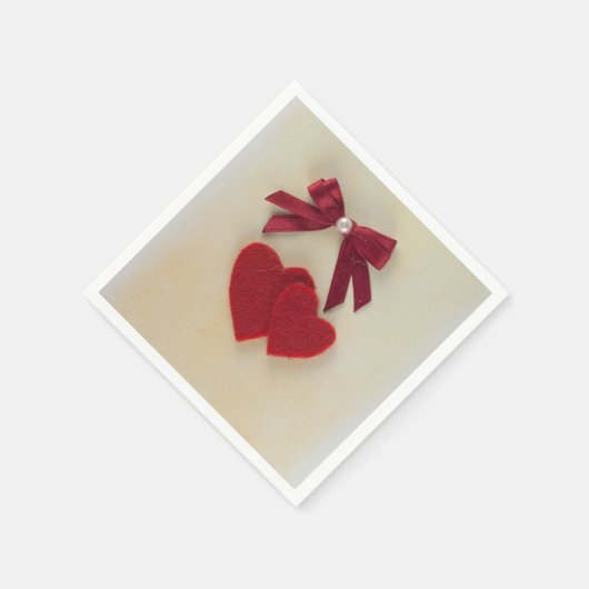 Personaliseer het rode hart van de Valentijns en d Servetten (Hoek)