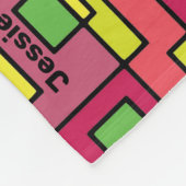 Personaliseer het Roos Roze Lime Green Mod Abstrac Fleece Deken (Hoek)