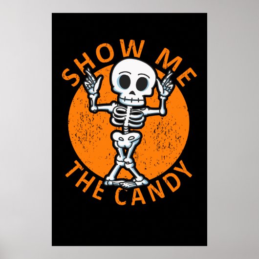 Personaliseer het Show van Halloween mij Het skele Poster (Voorkant)
