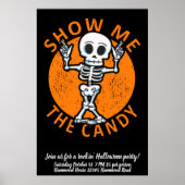 Personaliseer het Show van Halloween mij Het skele Poster (Voorkant)